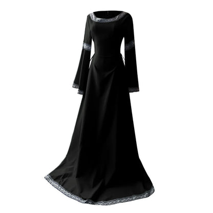 Medieval Gothic Cosplay Costumes for Women Halloween Carnival Party Performance Long sleeve Middle Ages Renaissance Dresses