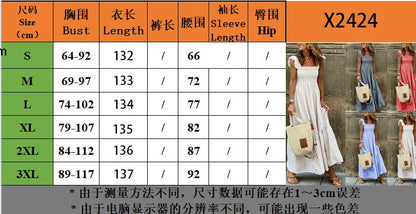 Elegant Plaid Slip Maxi Long Dress Summer Women Strapless Ruffle Backless Pleated Elastic Waist Boho Party Swing Loose Dresses