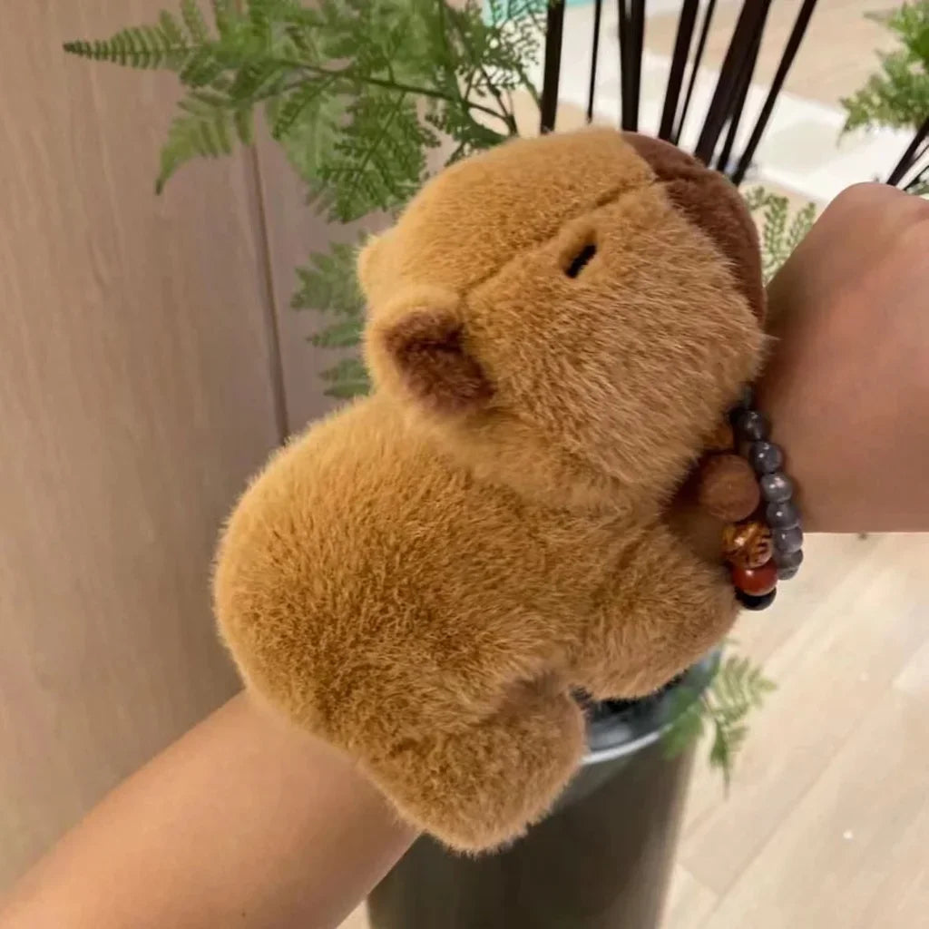 New Capybara Clap Circle Toys Slap Snap Wrap Wristband Bracelet Capybara Plush Hand Ring Fun Pop Circles Kids Christmas Gift