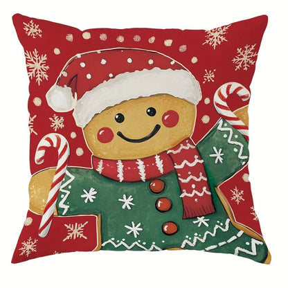 Christmas Magic: Festive Nutcracker, Gingerbread, and Ornament-Printed Pillowcases sofas, bedroom pillow covers, holiday gifts