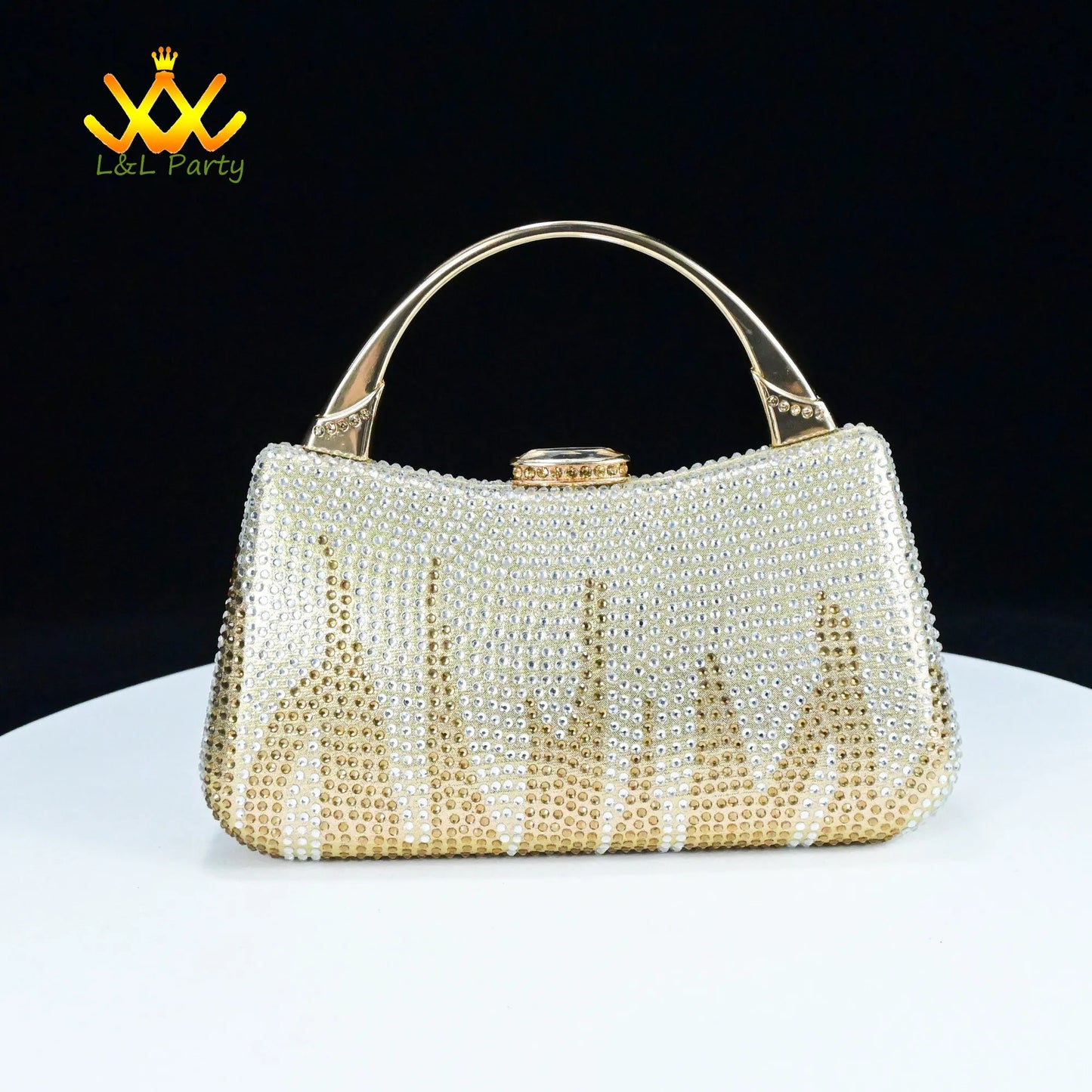 EtherealBe Gold Rhinestone Fashionable shoes and bag set