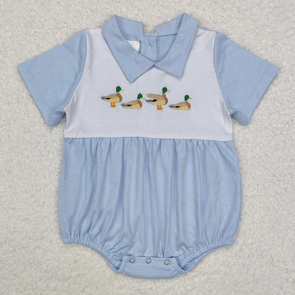 Hot Sale Baby Infant Boys Rompers Onesie Camo Duck Short Sleeve Rompers Boutique Kids Designer Clothes Boys Bubble Rompers New