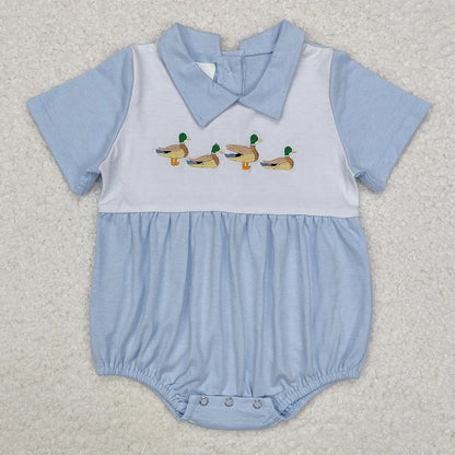 Hot Sale Baby Infant Boys Rompers Onesie Camo Duck Short Sleeve Rompers Boutique Kids Designer Clothes Boys Bubble Rompers New