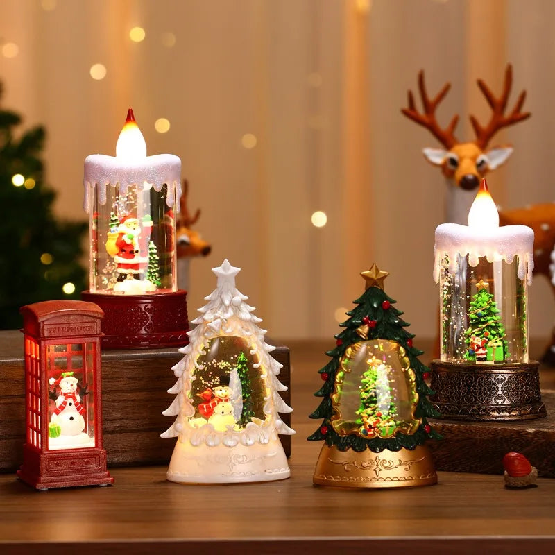 Christmas LED Candle Lantern Decorative Holiday Light Creative Tabletop Decor for Kids Window Display Festive Home Decoration