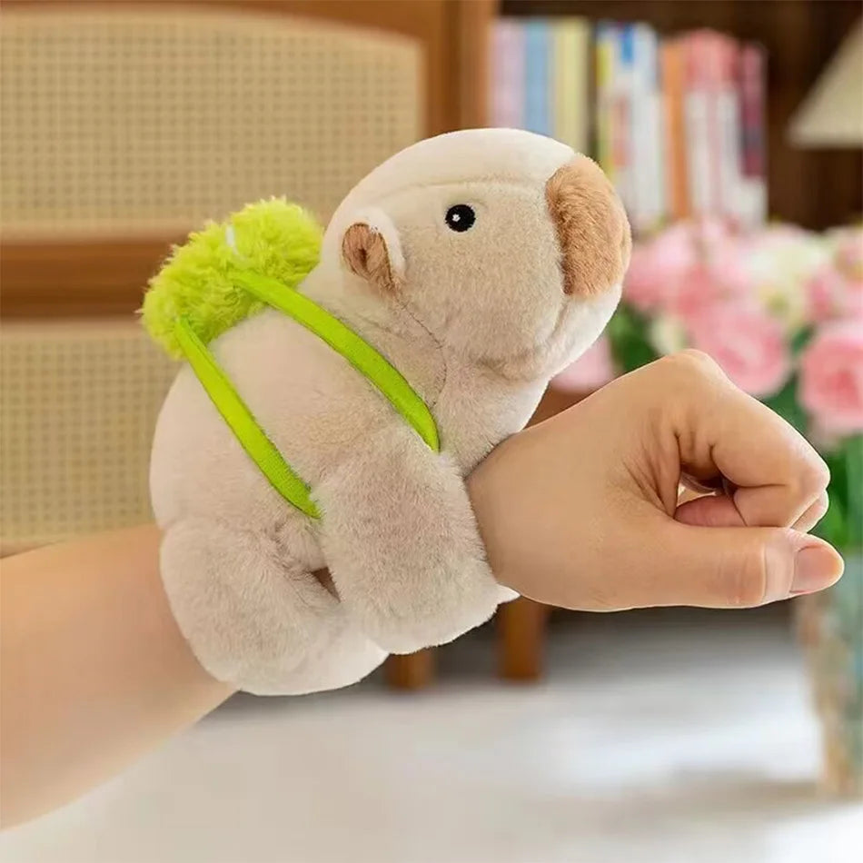 New Capybara Clap Circle Toys Slap Snap Wrap Wristband Bracelet Capybara Plush Hand Ring Fun Pop Circles Kids Christmas Gift