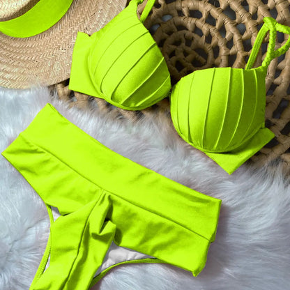 Sexy High Waist Bikini Swimsuit Brazilan Bikini Set Swimwear for Women High Leg Push Up Two Piece Bathing Suits Summer Female