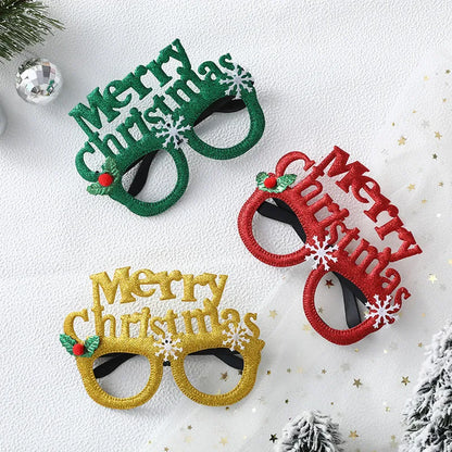 1 Pack Merry Christmas Glasses Santa Claus Snowman Antlers Christmas Tree Christmas Decoration Photo Prop Children New Year Gift
