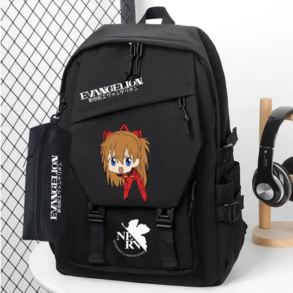 Cartoon Evangelion EVA Unit 1 School Bag Large Capacity Trendy Backpack for Primary and Secondary School Students Christmas Gift