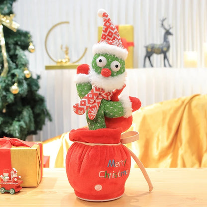 33cm Cactus Plush Toy Dancing Talking Cactus Lifelike Toy Kawaii Plush Glowing Cactus Doll Decoration Christmas Gift Collection
