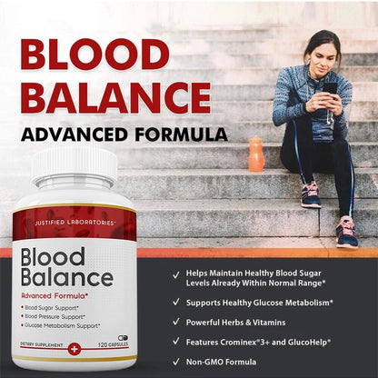 Blood Balancing Supplements - Balance Blood Sugar, Blood Pressure, Heart Health，Glucose Metabolism Support - 120 Capsules