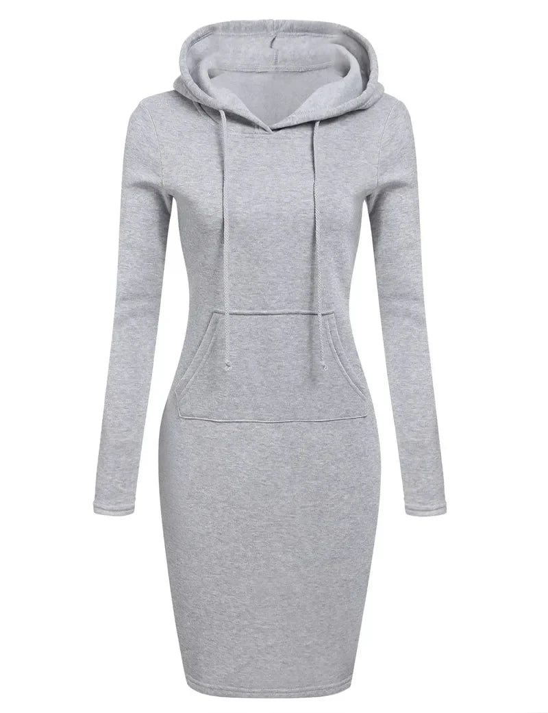 Autumn Ready Ladies Hooded Dresses Blending Hoodie and Sweatshirt Elements in Women Fashionable Clothing