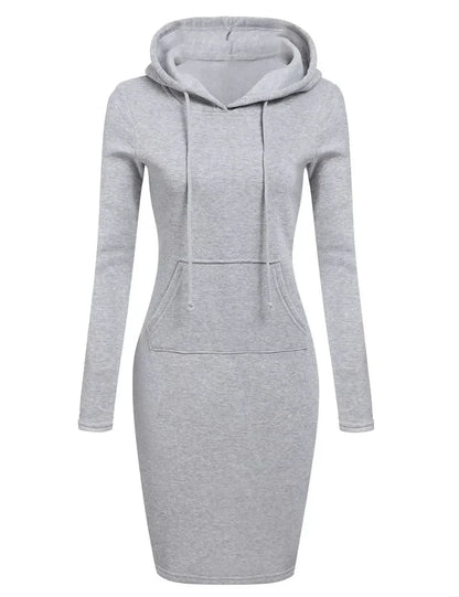 Autumn Ready Ladies Hooded Dresses Blending Hoodie and Sweatshirt Elements in Women Fashionable Clothing