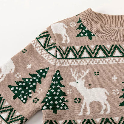 Girls Boys Christmas Winter Elk Pullover For Kids Childrens Toddler Warm Knitted Pullover Baby Clothes