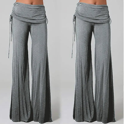 EtherealBe women's medieval cosplay pants in gray with a stylish wrap design and flared legs