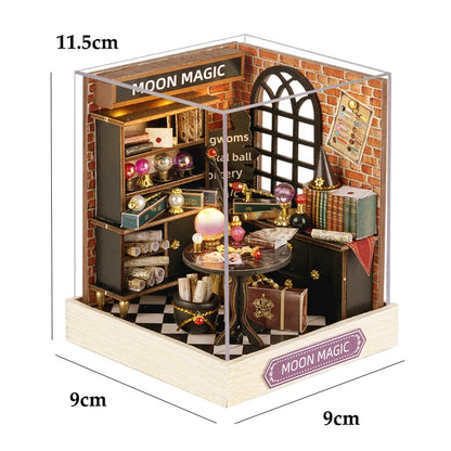 Handmade Wooden Miniature Doll House Kit 3D Puzzle Assembled Building Model Kit With LED Light DollHouses Toy For Christmas Gift