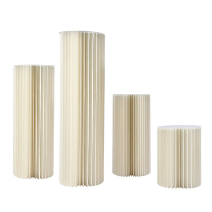 2/3/4PCS Wedding Party Flower Stand Cylinder Cardboard Centerpiece with Pvc Panels Cylinder Flowers Stand Wedding Centerpieces