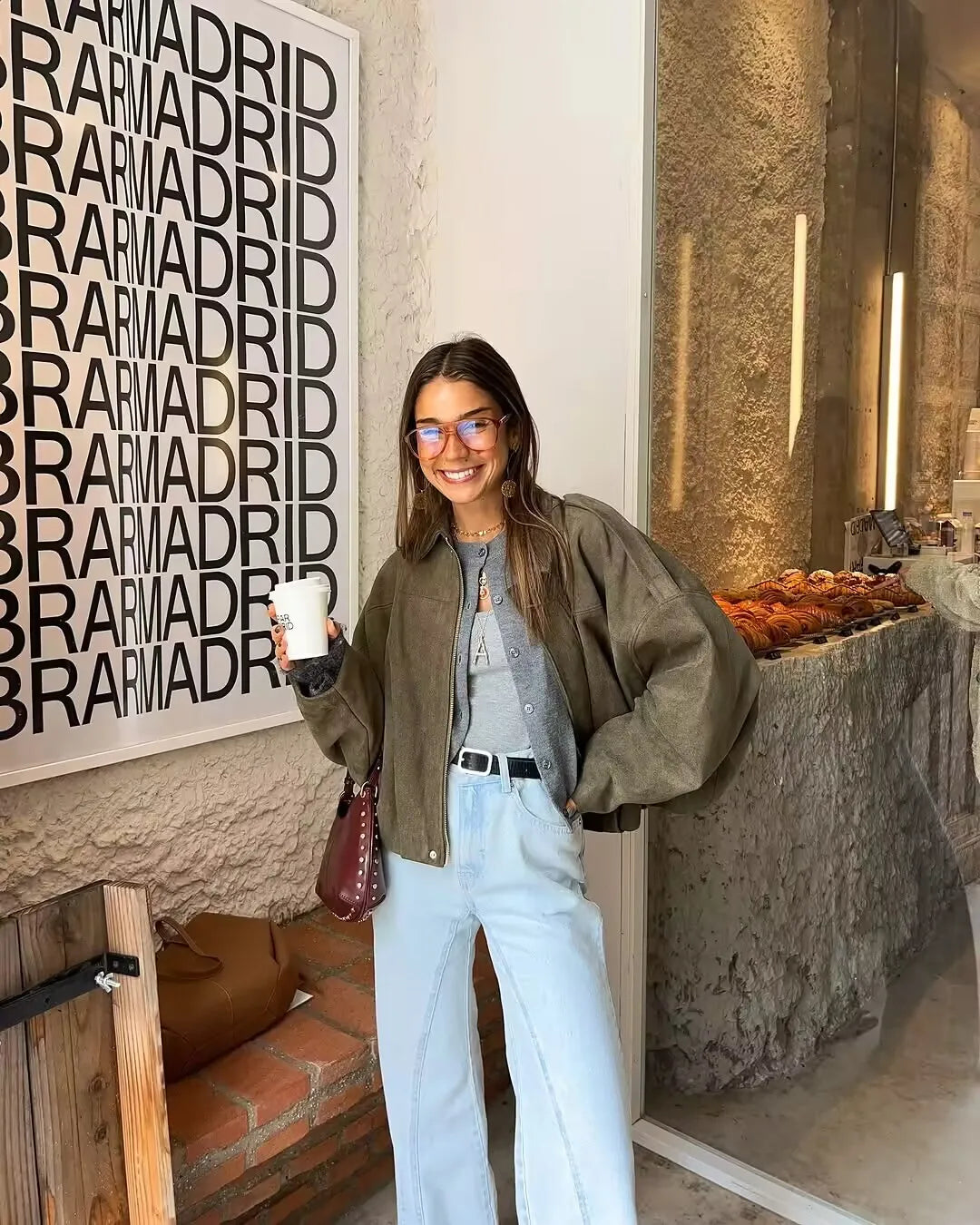 Women's 2025 new Jackets Autumn Fashion Loose Bat Sleeves Elegant Women's Jackets Chic Street Youth Autumn Long Sleeves Coats