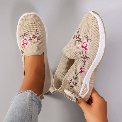 Spring and Autumn New Women's Sports Shoes Fashionable Breathable Lightweight Non-Slip Wear-Resistant Casual Sports Shoes Flat Shoes Loafers