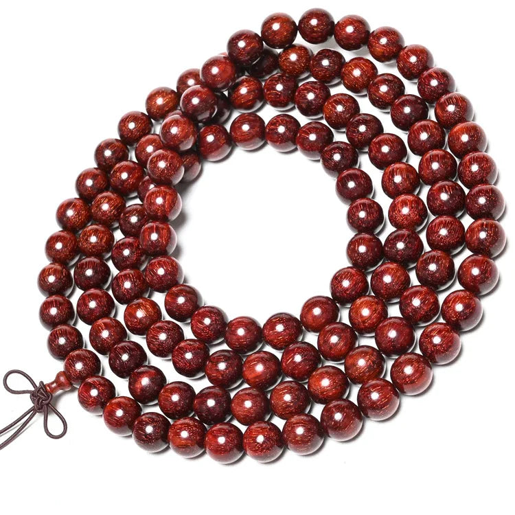African Lobular Red Sandalwood Beads Zambia Red Sandalwood Hand String 8mm 108 Rosary Beads Men's and Women's Bracelet Wholesale