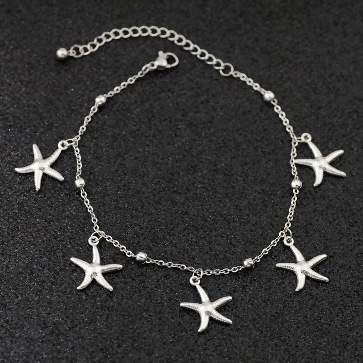 1PC Stainless Steel Shell Star Dolphin Anklet Silver Color Ocean Pendant Chain Anklet Women Summer Beach Barefoot Sandal Jewelry