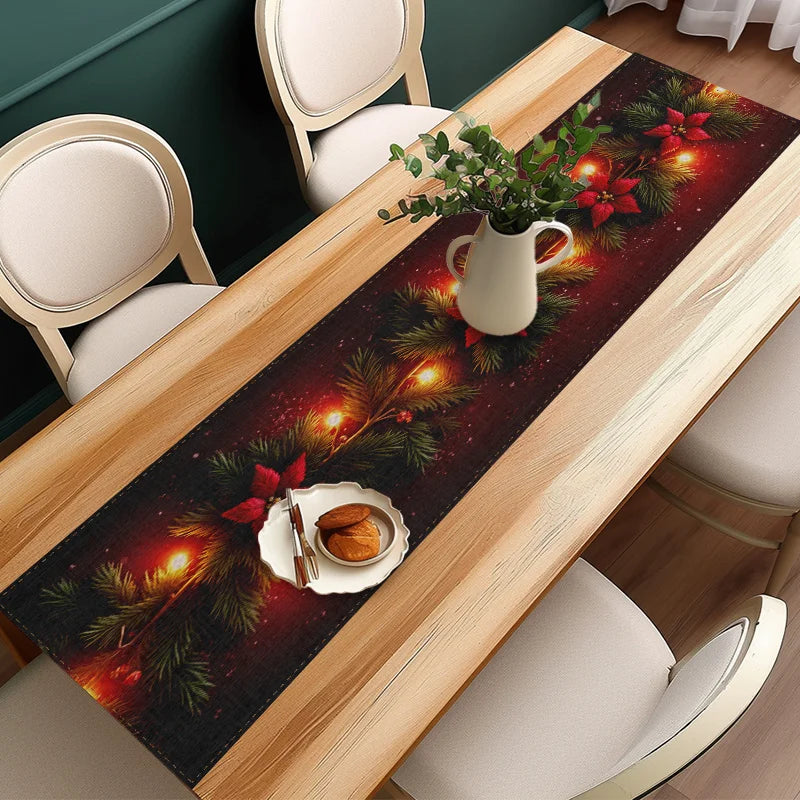 Christmas Fireplace Mantel Scarf Table Runner Xmas Party Decor Kid Favors 2025 Xmas Living Room Navidad Natal New Year Gift 2026