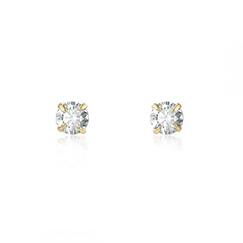925 Sterling Silver Needle Small Geometry Triangle Crystal Stud Earring for Woman Lovers' Couples Bling Simple Piercing Earrings