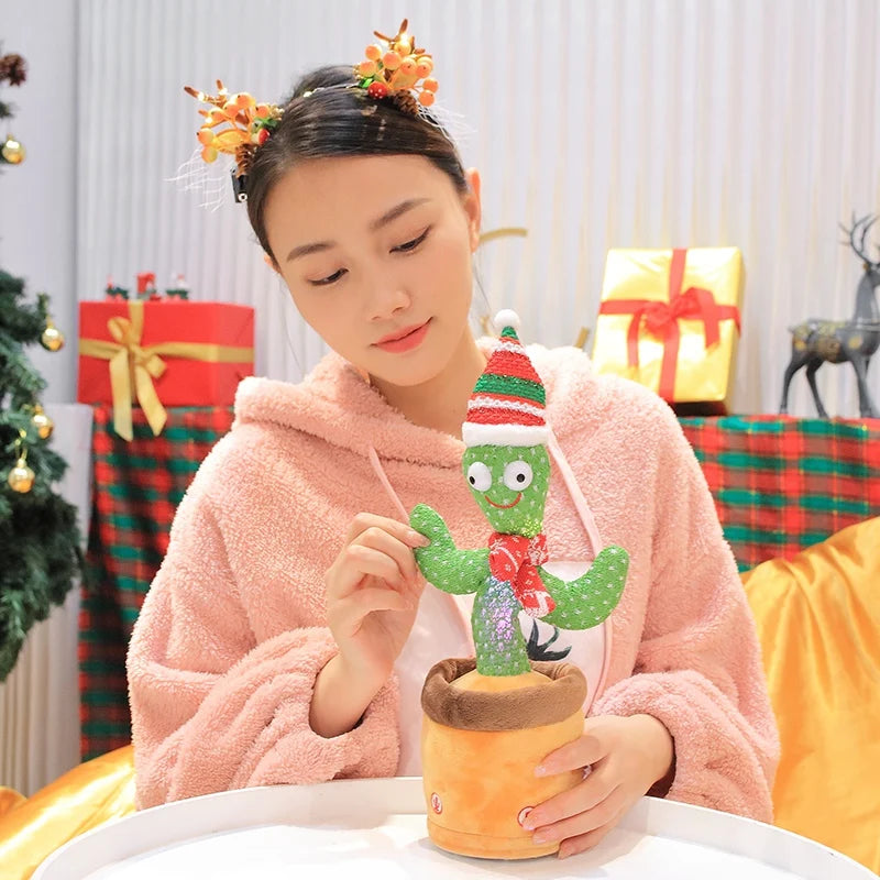 33cm Cactus Plush Toy Dancing Talking Cactus Lifelike Toy Kawaii Plush Glowing Cactus Doll Decoration Christmas Gift Collection