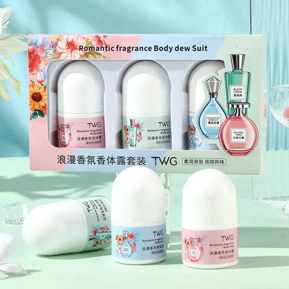 Romantic Fragrance Body Solid Perfume,Roll-on Antiperspirant Lotion,Woody,Floral Fruity Notes,Whole Body Fresh Lasting Fragrance