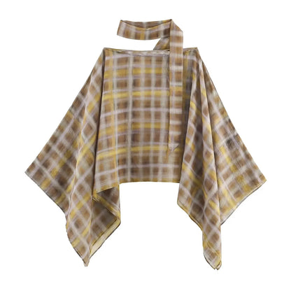 Women's Loose Cropped Cloak Jackets for Women 2025 Summer Rivet Scarf New In Cape Coats And Jackets Holiday Casual Poncho