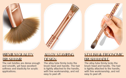 Saviland 7pcs Acrylic Nail Brush Set Size4/6/8/10/12/14/16 Acrylic Brushes for Acrylic Application Acrylic Powder Nail Art