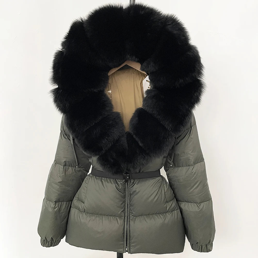 OFTBUY 2025 Winter Clothing Puffer Jacket Women Real Fox Fur Hooded Thick Warm 90% White Duck Down Coat Female Parkas Waterproof