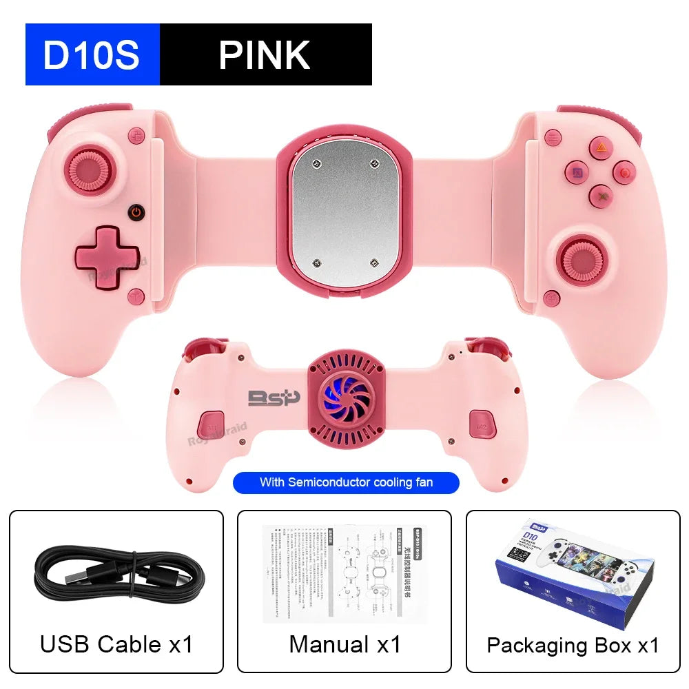 Hot Sale D10 D10S Stretching Cooling Wireless Game Controller For SWITCH/Android/Apple IOS Tablet /P3/P4/XBOX Gamepad Streaming
