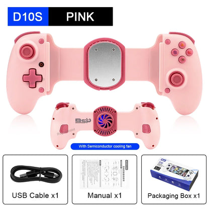 Hot Sale D10 D10S Stretching Cooling Wireless Game Controller For SWITCH/Android/Apple IOS Tablet /P3/P4/XBOX Gamepad Streaming