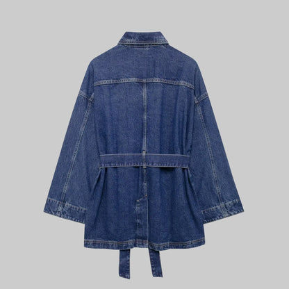 Denim Hoodie Jacket Woman'S Jean Button Up Long Sleeves Washed Casual Denim Casual Jackets For Women 2024 Autumn Versatile
