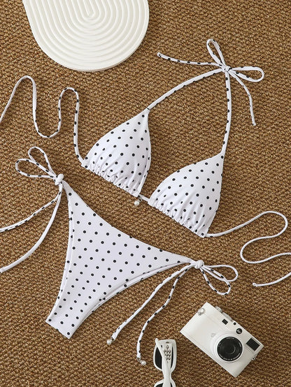 Trend Bikinis 2026 Women's Swimsuit Sexy Pearl Micro Bikinis Sets Dot Print Female Swimwear for Woman Bathing Suits Beachwear