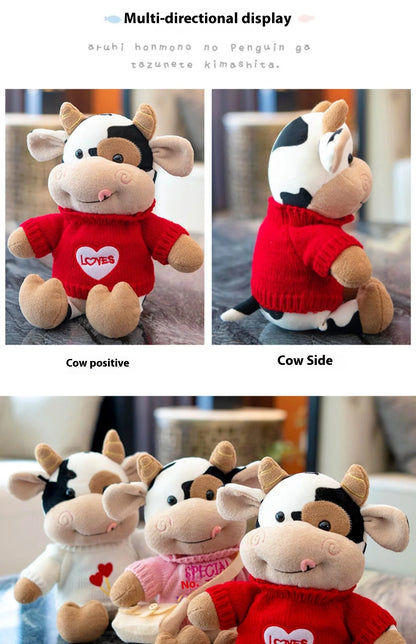Hot toys Cute Cow Doll Little Cow Plush Toy Chinese Zodiac Cow Doll Cloth Doll New Year's Gift Girl's Birthday Gift