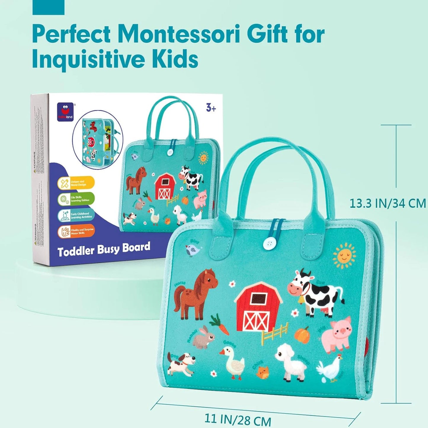 Montessori Busy Board Toys For Toddlers Busy Book For Fine Motor Educational Learning Activities With Life Skills Sensory Toys