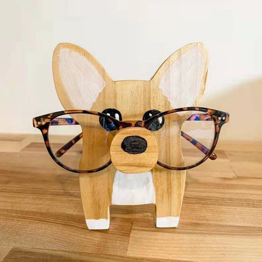 Animal Glasses Stand Holder Creative Puppy Dog Pet Shape Glasses Rack For Christmas Gift Wooden Home Office Desk Decor