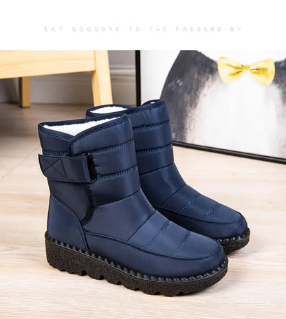 Waterproof Winter Boots for Women 2025 New Faux Fur Long Plush Snow Boots Woman Platform Shoes Warm Cotton Couples Ankle Boots