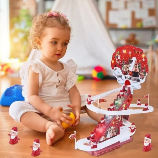 Santa Claus Electric Track Slide Toys Christmas Electric Slide Track Toy Gift Early Learning Educational Christmas Slide Toys