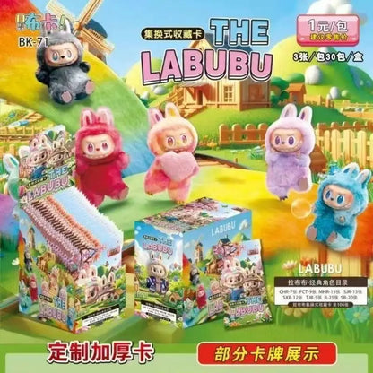 New Labubu Card Anime Cute Bubble Mart QR UR SSR SR  Flash Thick Card Board Game Children's Toy Gifts