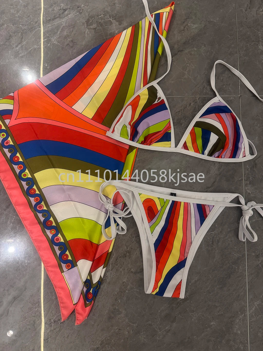 Luxury Design Women's Black Red Scarf Bikini Sets Letter Signature Logo Beachwear Designer Brand Lady Headband Swimsuit Swimwear