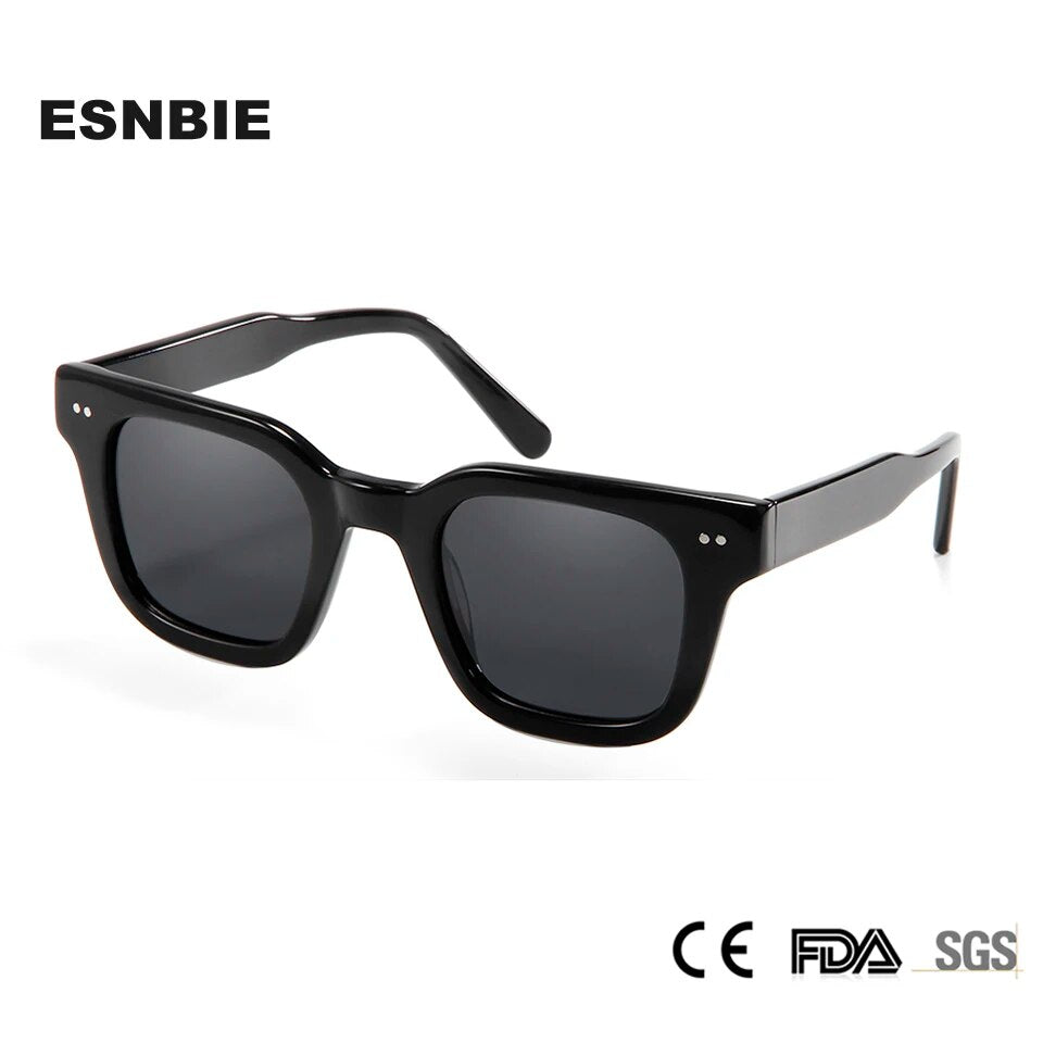 Chim 004 Designer Black Acetate Large Sunglasses For Men Women'S Polarized Square Frame Eyewear Flat UV400 Protection Shades