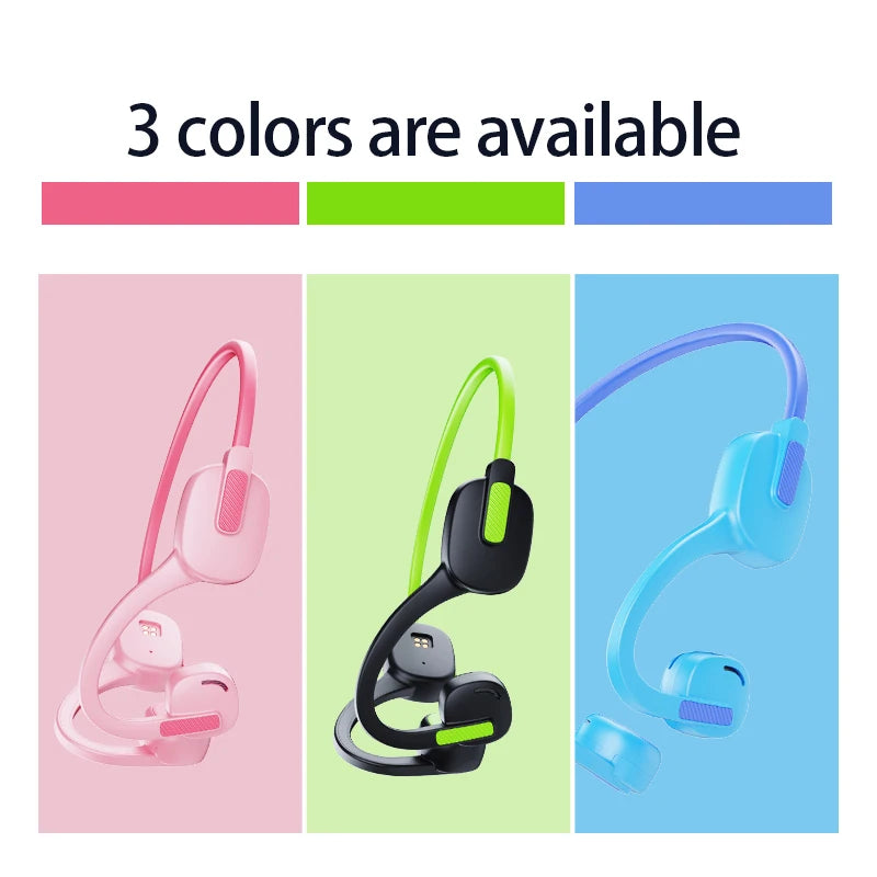 Wireless Speaker Kids Earphones Headset Air Bone Conduction Headphones with Mp3 Gift for Kids Children Girl Boy Student