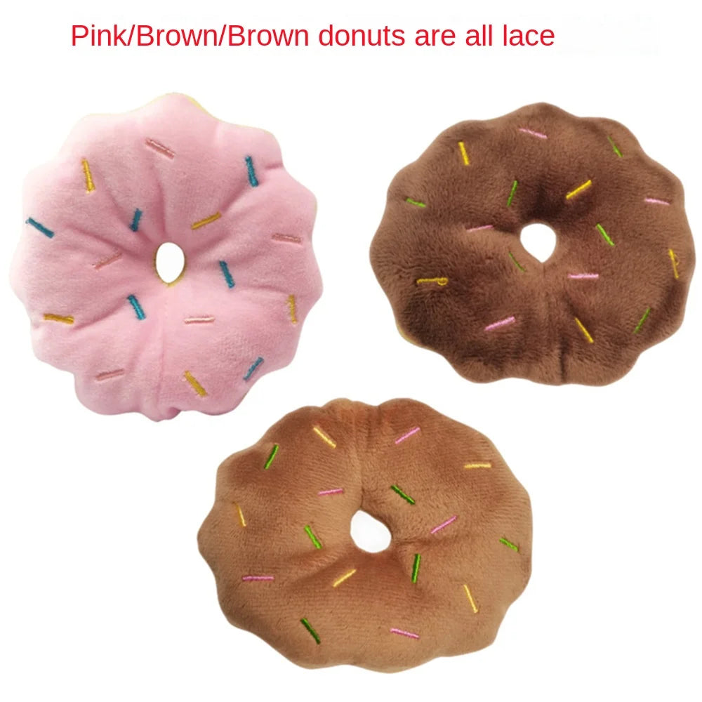 And Relieve Boredom For Dogs Chew Toy Cute Puppy Squeaker Sound Toys Doughnut Design Dog Supplies Puppy Chewing Toys Dog Toys