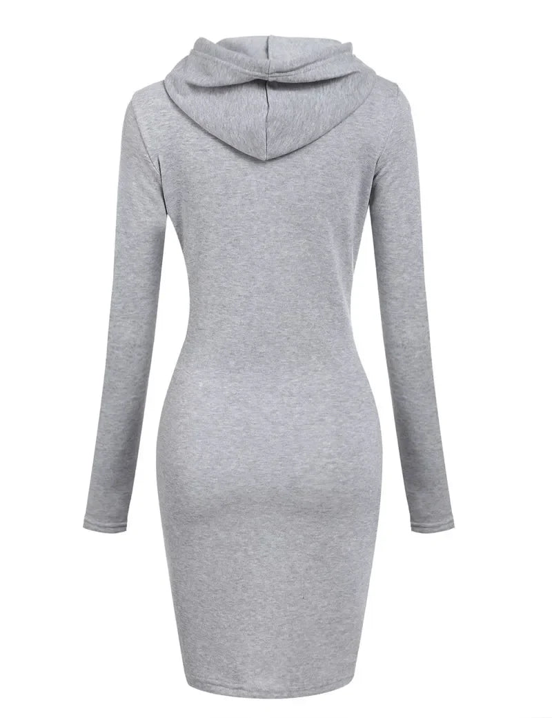 Autumn Ready Ladies Hooded Dresses Blending Hoodie and Sweatshirt Elements in Women Fashionable Clothing