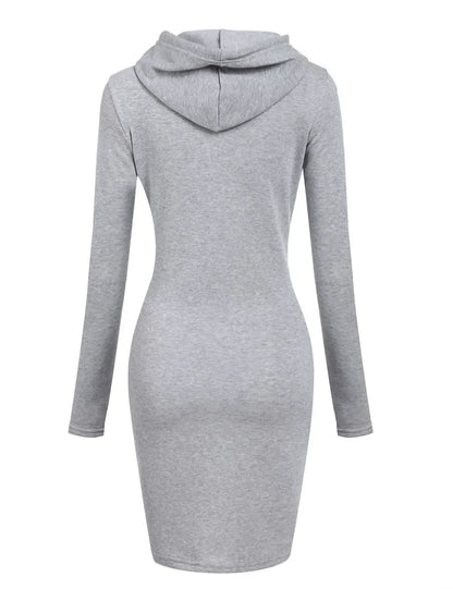 Autumn Ready Ladies Hooded Dresses Blending Hoodie and Sweatshirt Elements in Women Fashionable Clothing