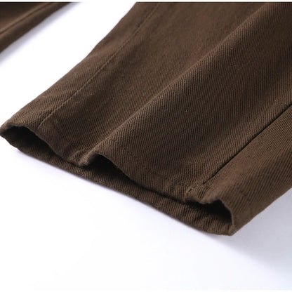 Vintage Solid Denim Jacket Pants Sets Women O-neck Single Breasted Long Sleeve Coat Wide Leg Trousers 2025 Jeans Outfits Street