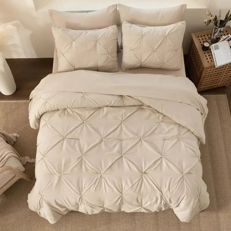DOWNCOOL 7Pcs Comforter Sets, Multi-color Bedding Sets , All Season Down Alternative Bedding Comforter Sets