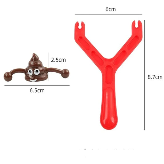 5/10 Sets Funny Poop Launcher Poop Slingshot Bullet Children's Birthday Party Christmas Gift Decompression Toys Spoof Props